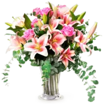 bouquet de fleur lys et rose