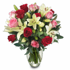 bouquet rose et lys