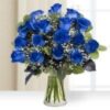 bouquet de fleurs bleu