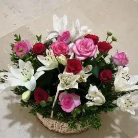 Panier Roses et lys