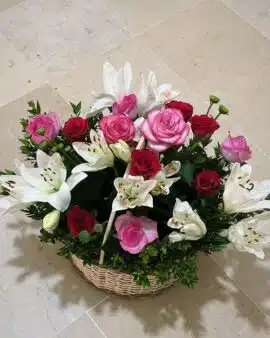 Panier Roses et lys