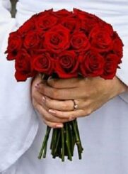 bouquet de fleurs mariage rouge